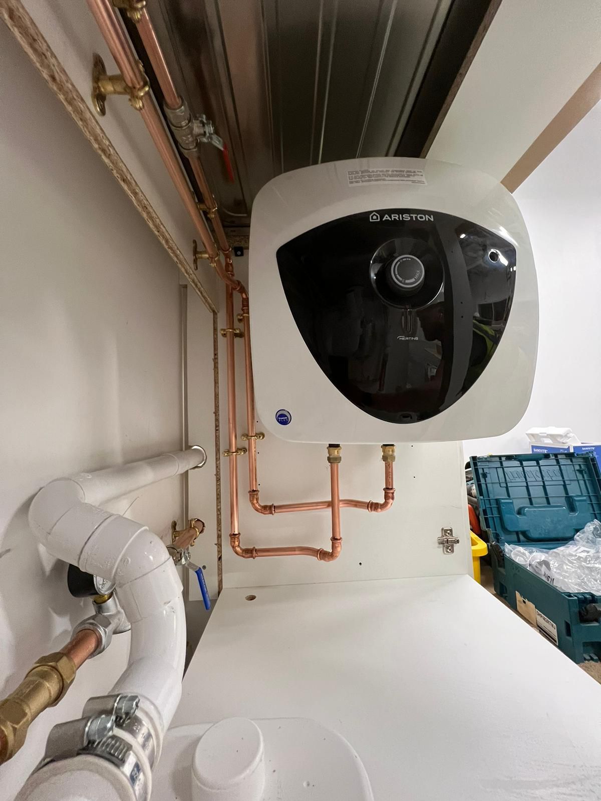 Under the sink water heating