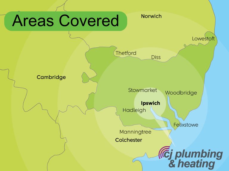 Areas covered by CJ Plumbing & heating